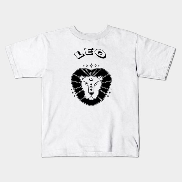 Leo Astrology Sign Kids T-Shirt by GPrez Designs